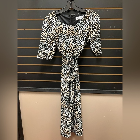 Kasper Black Tie Peplum Dress - Picture 1 of 4